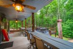 Lower Level Deck with Bars & Barstools, Corn Hole, & HDTV